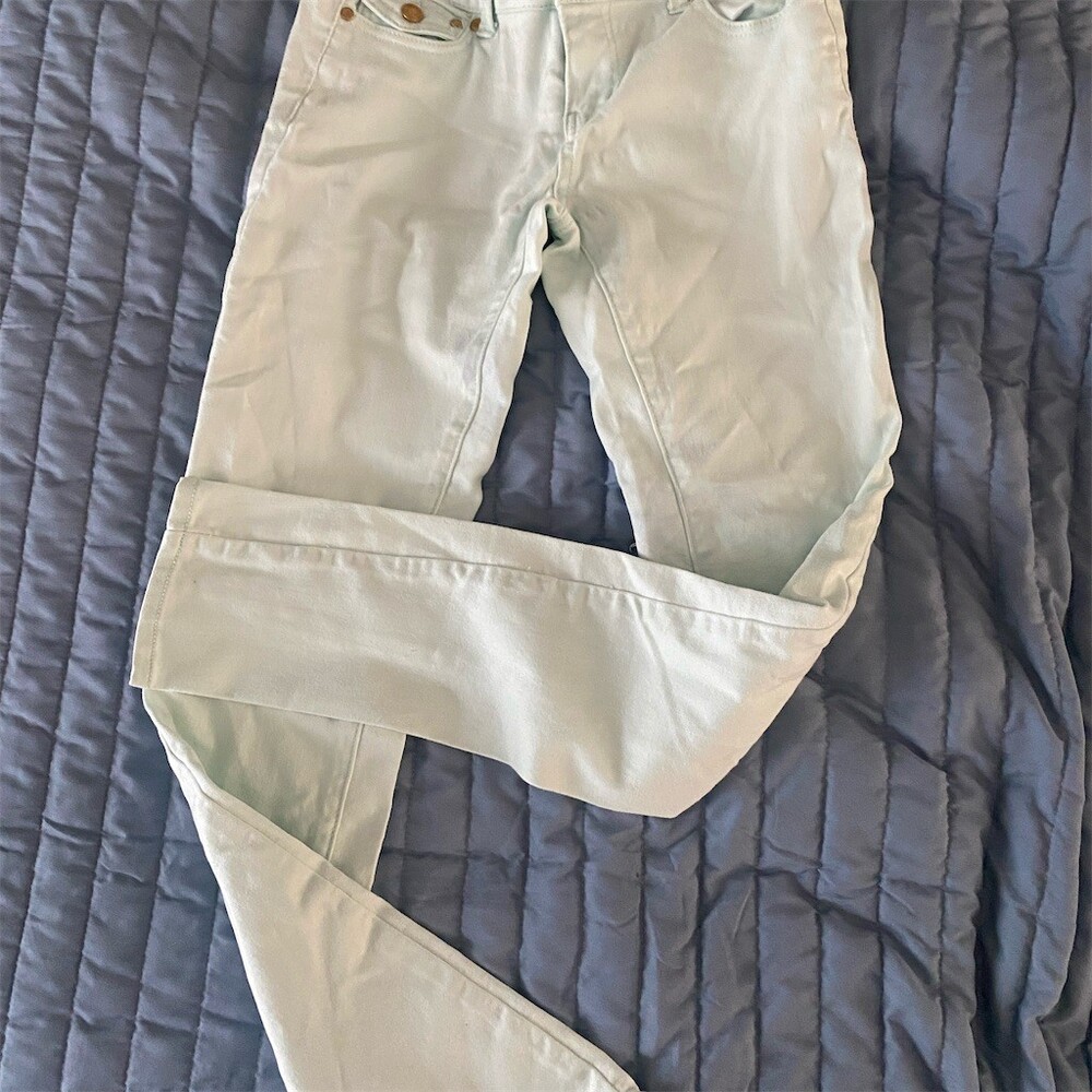 Arden B. Aria Jeans Womens Size 2 Mint Green Skinny Mid Rise Stretch Denim